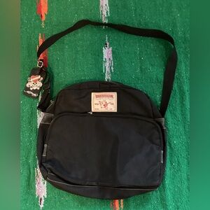 True Religion Black Label Zip Top Duffle Gym Tote Bag Size Large 14 x 17